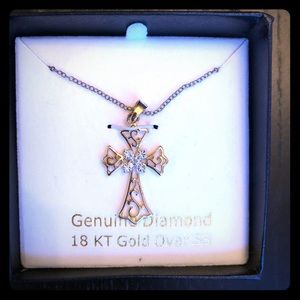 Diamond accent cross necklace